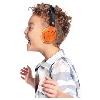 Skládací bezdrátová sluchátka v basketbalovém designu