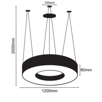 NEDES - LED závěsné svítidlo na lanku 60W / 4000K - LCL7424-H