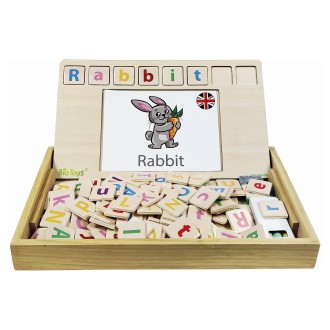 Anglicko-francouzská dřevěná škola slovíček Bio Toys