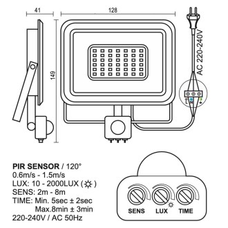 NEDES - LED bílý reflektor 20W / 4000K - LF0122S