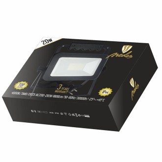 NEDES - LED HQ reflektor 20W + držák / 4000K / BK / H - LF2022H