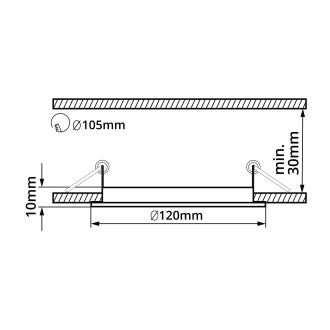 T-led - LN6 LED panel 6W kulatý 120mm Barva krytu: Bílá, Varianta: Denní bílá, Barevná teplota (К): Teplá bílá