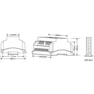 T-led - DMX dimLED dekodér 12CH DIN Varianta: DMX dimLED dekodér 12CH DIN