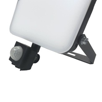 NEDES - Venkovní černý LED reflektor s PIR senzorem 30W / 4000K - LF7023S