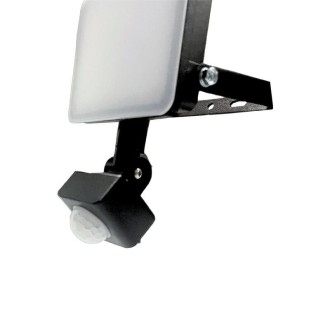 NEDES - Venkovní černý LED reflektor s PIR senzorem 10W / 4000K - LF7021S