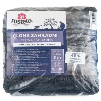 Clona zahradní 45% Rosteto - 5x1,5 m antracit s oky