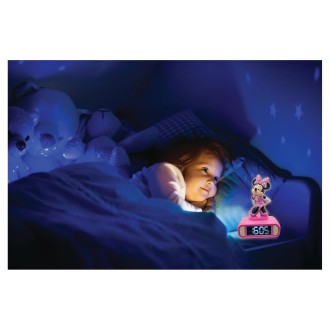 Budík s nočním 3D světlem Myška Minnie