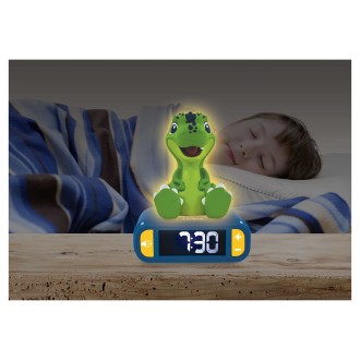 Budík s nočním 3D světlem Dinosaurus