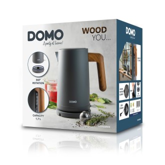Rychlovarná konvice - nerez,šedá - WOOD YOU - DOMO DO9268WK
