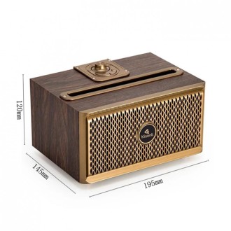 Kisonli G1 reproduktor, Bluetooth, USB, SD, AUX, FM, Hnědá