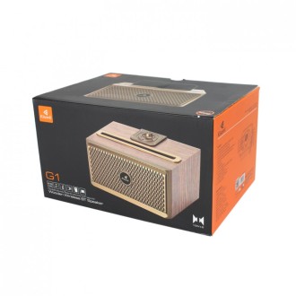 Kisonli G1 reproduktor, Bluetooth, USB, SD, AUX, FM, Hnědá