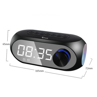 Kisonli LP-2S reproduktor, Bluetooth, hodiny, SD, FM, AUX, RGB, Černá