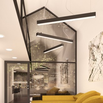 Rendl - PESANTE 75 závěsná černá 230V LED 40W 3000K Barva/Materiál: eloxovaný hliník, Barevná teplota (К): 3000