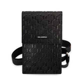 Karl Lagerfeld Saffiano Monogram Wallet Phone Bag černý