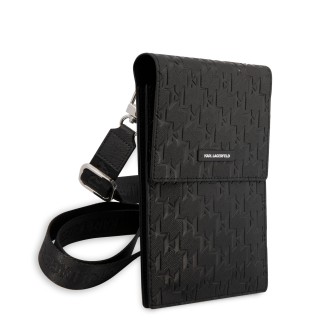 Karl Lagerfeld Saffiano Monogram Wallet Phone Bag černý