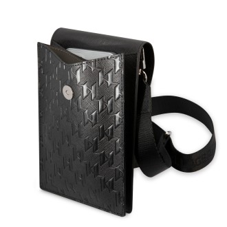 Karl Lagerfeld Saffiano Monogram Wallet Phone Bag černý
