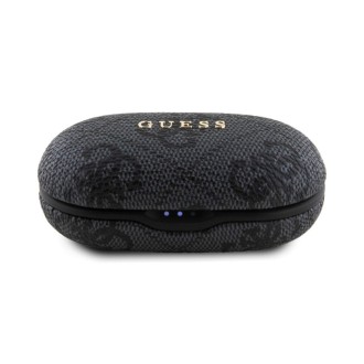 Guess True Wireless 4G PU Metal Logo BT5.3 Stereo Earphones Black