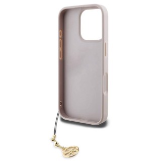 Guess 4G Charm Zadní Kryt pro iPhone 16 Pro Tone on Tone Růžová
