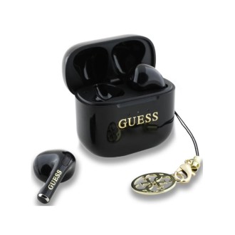 Guess Classic Logo Charm TWS Bezdrátová Sluchátka Černá