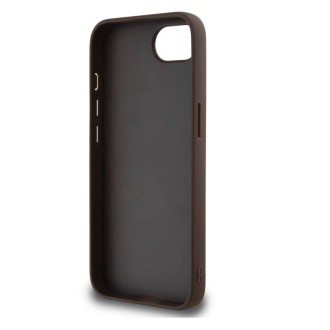 Guess PU 4G Metal Logo Zadní Kryt pro iPhone 16e Hnědá