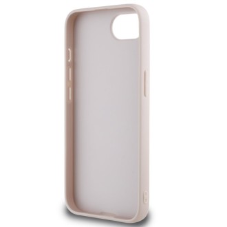 Guess PU Grained 4G Metal Logo Zadní Kryt pro iPhone 16e Růžová