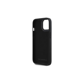 Karl Lagerfeld 3D Rubber Glitter Logo Zadní Kryt pro iPhone 15 Černá