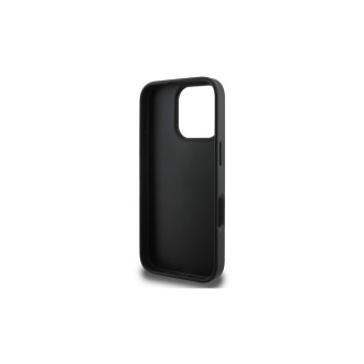 Karl Lagerfeld Fixed Glitter Metal Ikonik Zadní Kryt pro iPhone 16 Pro Černá