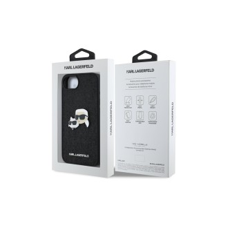 Karl Lagerfeld Fixed Glitter Metal K&CH Zadní Kryt pro iPhone 16e Černá