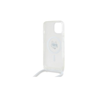 Karl Lagerfeld IML Crossbody Choupette Head MagSafe Zadní Kryt pro iPhone 15 Průhledná