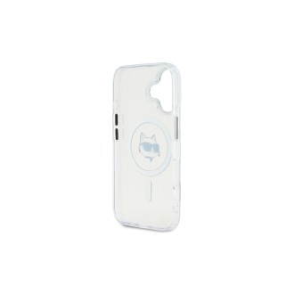 Karl Lagerfeld IML Choupette Head Metal Frame MagSafe Zadní Kryt pro iPhone 16 Průhledná