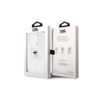 Karl Lagerfeld IML Choupette MagSafe Zadní Kryt pro iPhone 15 Pro Průhledná
