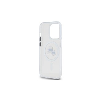 Karl Lagerfeld IML K&CH Heads Metal Frame MagSafe Zadní Kryt pro iPhone 15 Pro Průhledná