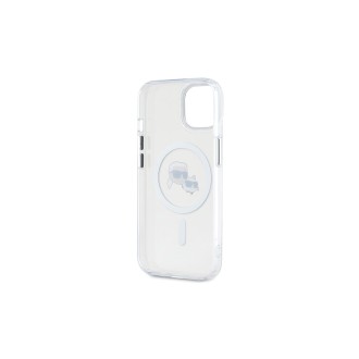 Karl Lagerfeld IML K&CH Heads Metal Frame MagSafe Zadní Kryt pro iPhone 15 Průhledná