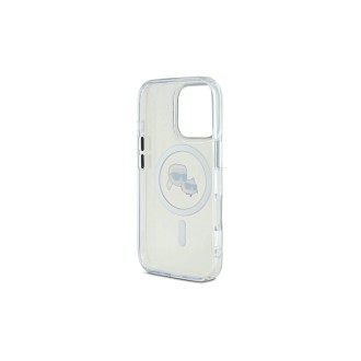 Karl Lagerfeld IML K&CH Heads Metal Frame MagSafe Zadní Kryt pro iPhone 16 Pro Průhledná