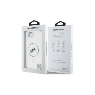 Karl Lagerfeld IML K&CH Heads Metal Frame MagSafe Zadní Kryt pro iPhone 16e Průhledná
