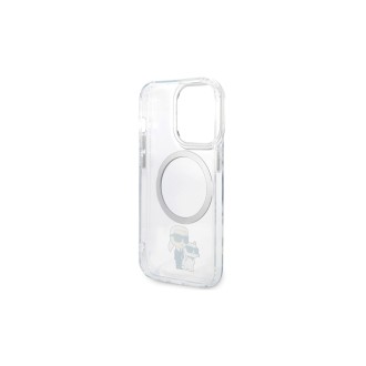 Karl Lagerfeld IML Karl and Choupette MagSafe Zadní Kryt pro iPhone 15 Pro Průhledná