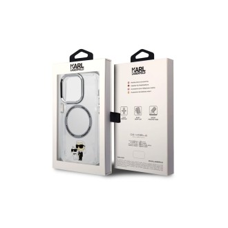 Karl Lagerfeld IML Karl and Choupette MagSafe Zadní Kryt pro iPhone 15 Pro Průhledná