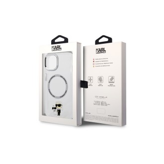 Karl Lagerfeld IML Karl and Choupette MagSafe Zadní Kryt pro iPhone 15 Průhledná