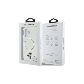 Karl Lagerfeld IML Karl and Choupette MagSafe Zadní Kryt pro iPhone 16 Průhledná