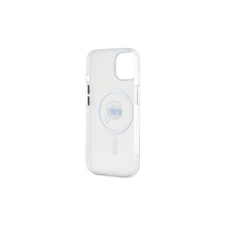 Karl Lagerfeld IML Karl Head Metal Frame MagSafe Zadní Kryt pro iPhone 15 Průhledná