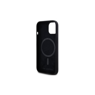 Karl Lagerfeld Liquid Silicone Double Heads MagSafe Zadní Kryt pro iPhone 15 Černá