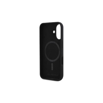 Karl Lagerfeld Liquid Silicone K&CH Heads MagSafe Zadní Kryt pro iPhone 16 Černá