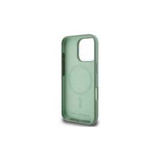 Karl Lagerfeld Liquid Silicone K&CH Heads MagSafe Zadní Kryt pro iPhone 16 Pro Zelená