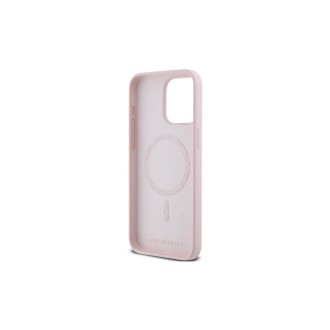 Karl Lagerfeld Liquid Silicone Karl and Choupette MagSafe Zadní Kryt pro iPhone 14 Pro Růžová