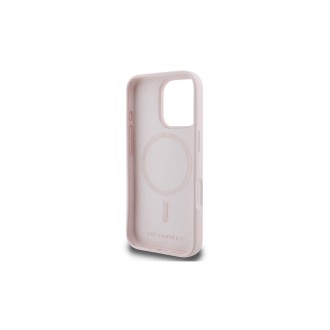 Karl Lagerfeld Liquid Silicone Karl and Choupette MagSafe Zadní Kryt pro iPhone 16 Pro Růžová