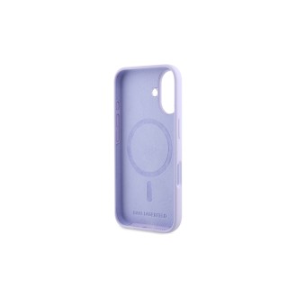 Karl Lagerfeld Liquid Silicone Karl and Choupette MagSafe Zadní Kryt pro iPhone 16 Fialová