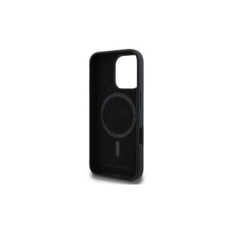Karl Lagerfeld Liquid Silicone Karl Head MagSafe Zadní Kryt pro iPhone 16 Pro Černá