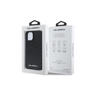Karl Lagerfeld PU Quilted Pattern Zadní Kryt pro iPhone 15 Černá