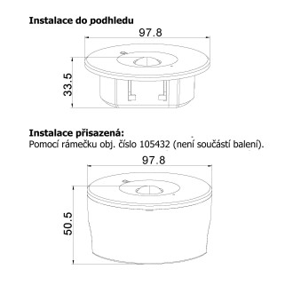 T-led LED podhledové nouzové svítidlo EMD2W-2H Varianta: LED podhledové nouzové svítidlo EMD2W-2H