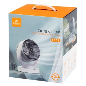 Přenosný ventilátor Kisonli F103, 2400mAh – bílá/černá
